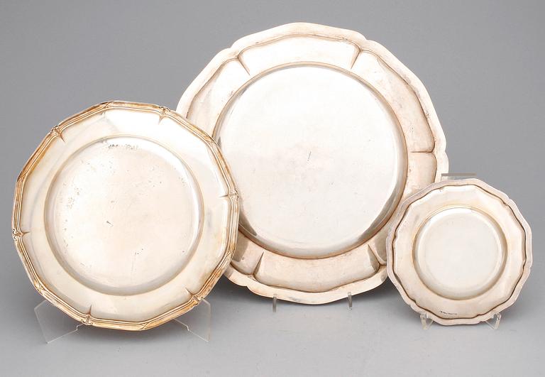 FAT, 3 st, silver, bl.a. GAB 1933, vikt ca 820 gram.