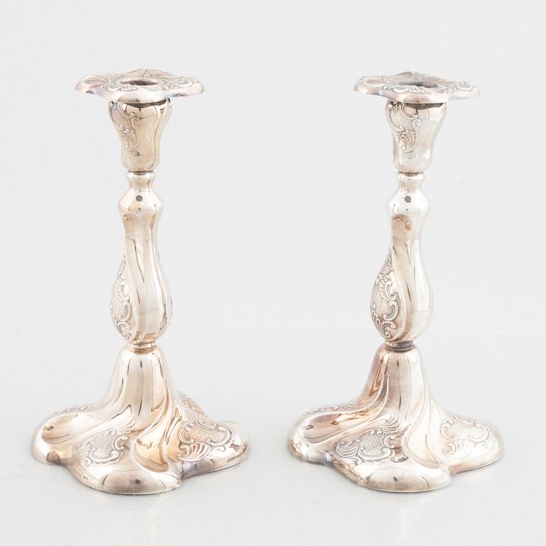 A pair of Norwegian silver candlesticks, mark of Th. Marthinsen Sølvvarefabrikk,  20th Century.