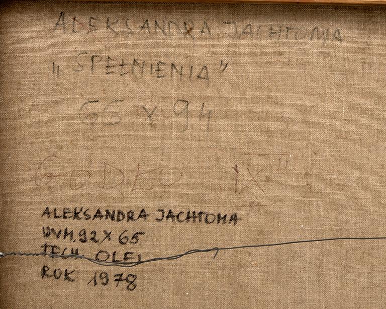 Aleksandra Jachtoma, Olja på duk, a tergo signerad o daterad 1978.
