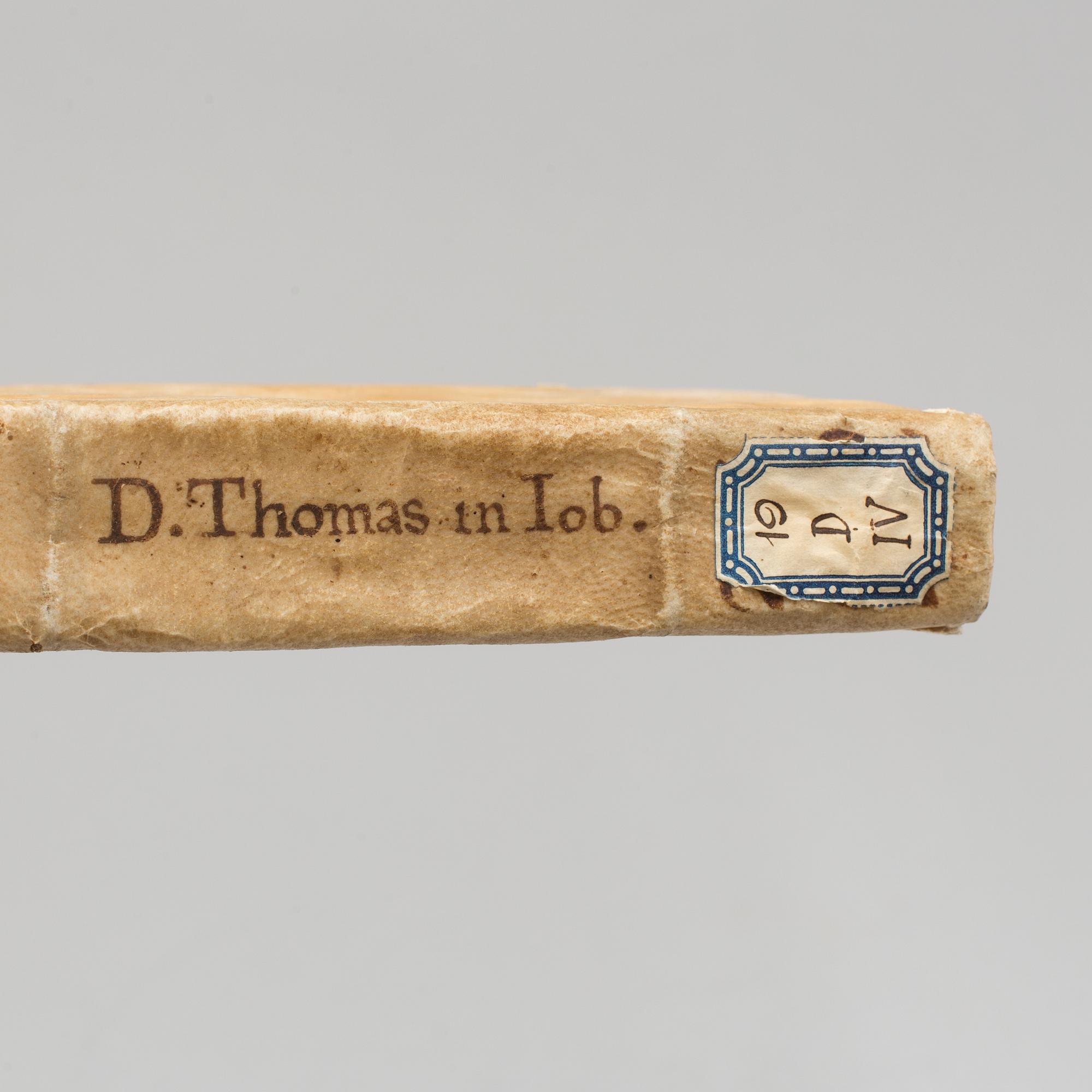 BOK, Thomas Aquinas’ Commentary on Job, 1588.