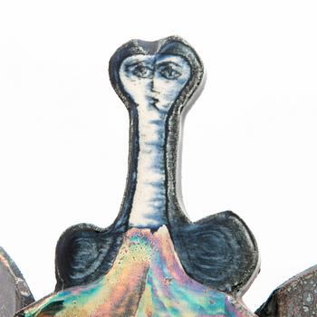 BIRGER KAIPIAINEN, a 'Harp playing angle' ceramic sculpture signed Kaipiainen. Arabia 1966-1968.