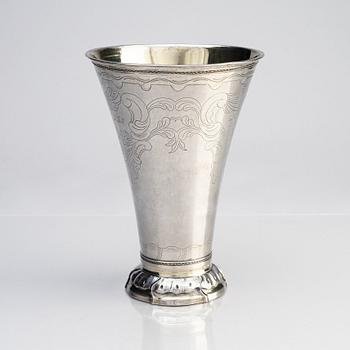 A Swedish parcel-gilt silver beaker, mark of Mathias Forswall, Uppsala 1777.