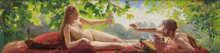 Gottfrid Kallstenius, Reclining woman with faun.