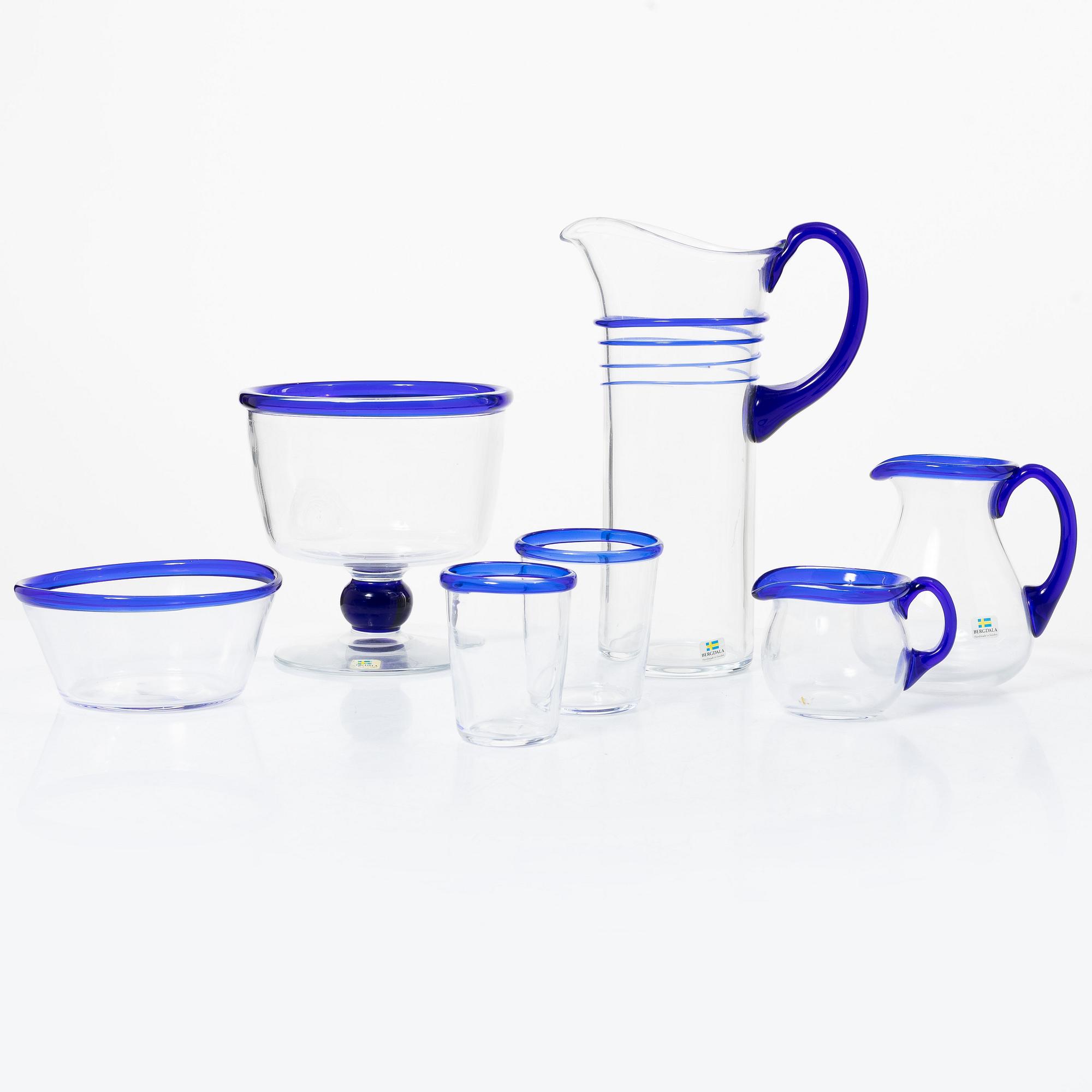 Glasservis, 23 delar, Bergdala, Sverige, 1900-talets senare del.