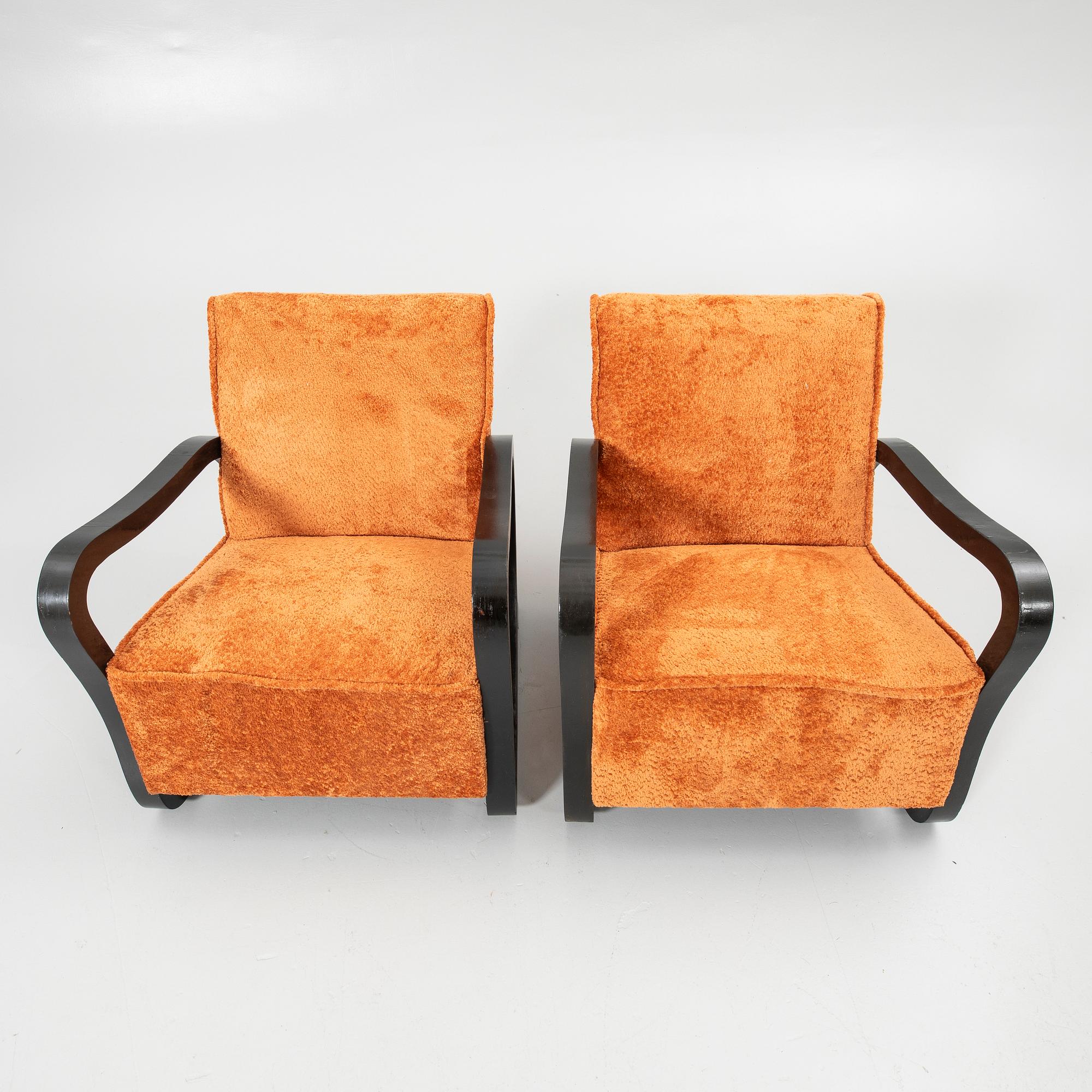 Armchairs, a pair, Art Deco style, 20th century.