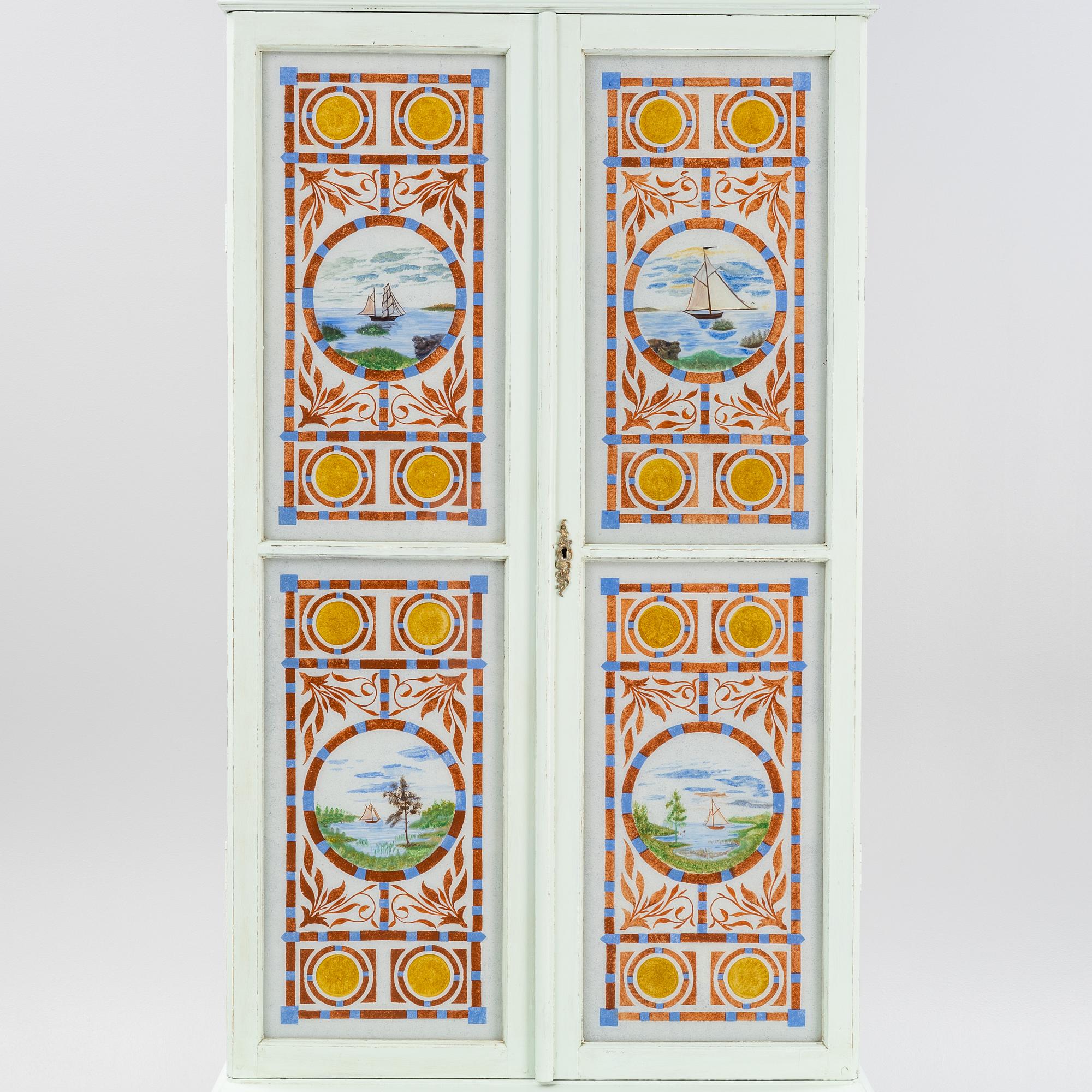 A painted cabinet, circa 1900.