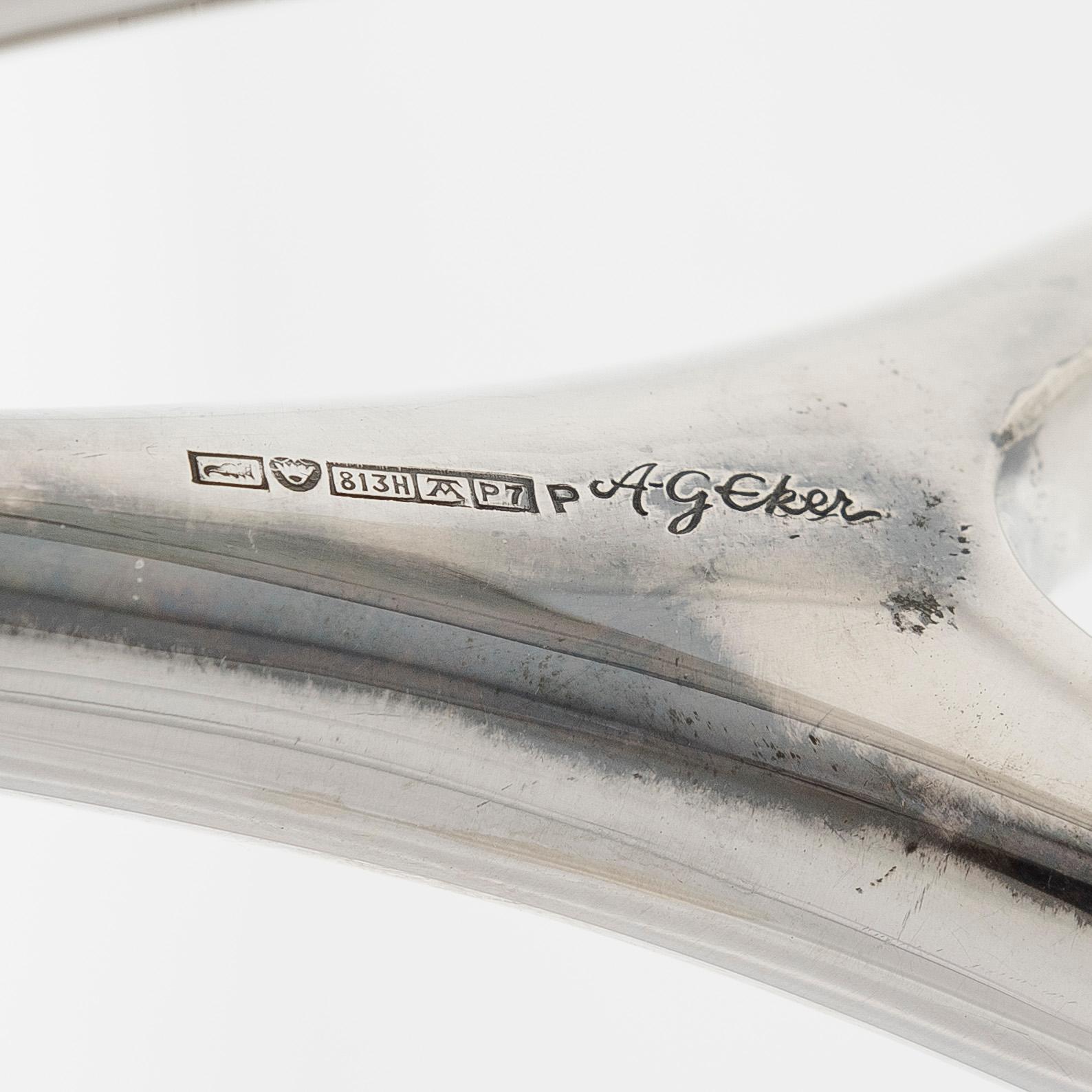 Anna-Greta Eker, A silver candlestick for Auran Kultaseppä Oy, Turku, 1968.