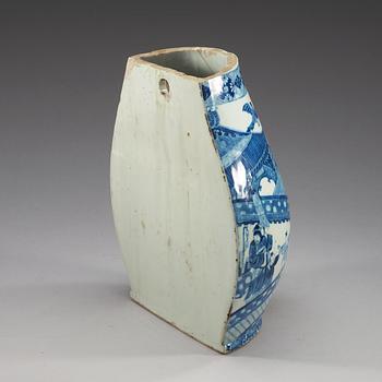 A blue and white wall fountain/cistern, Qing dynasty Kangxi (1662-1722).