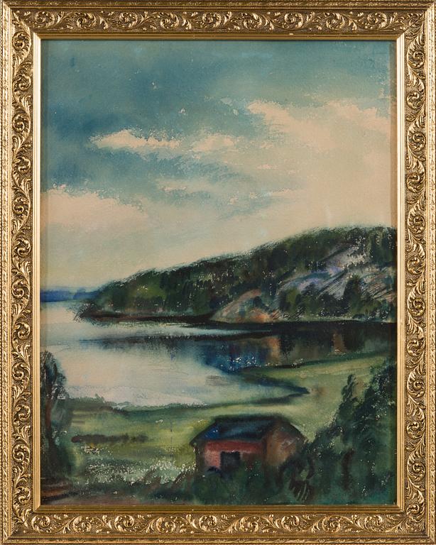 Mikko Carlstedt, vesiväri, signeerattu.