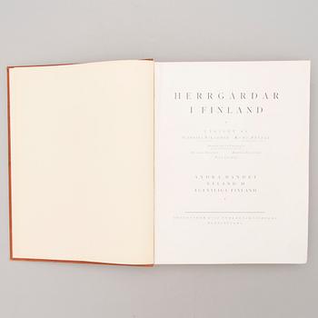 A three-volume book set about mansions in Finland "Herrgårdar i Finland", Helsinki 1928-29.