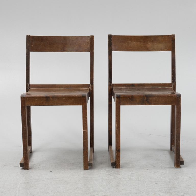 Sven Markelius, a set of six chairs, mid 20th Century.