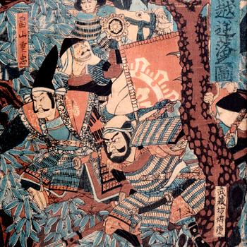 Yoshitoshi Tsukioka, color woodcut print, Japan 1864.