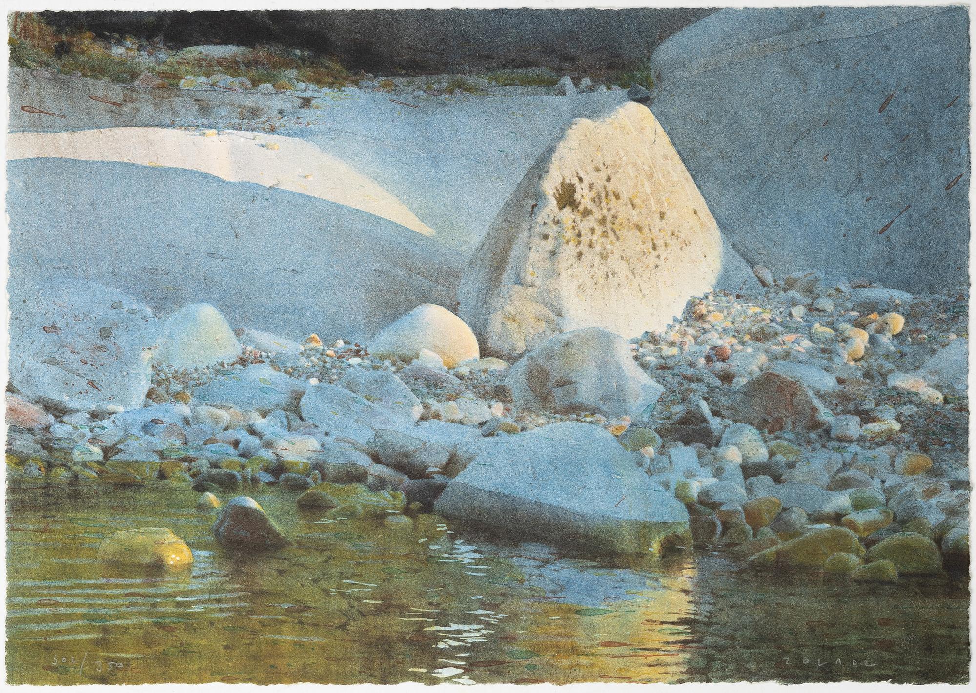 Stanislaw Zoladz, Sunlit rocky beach.