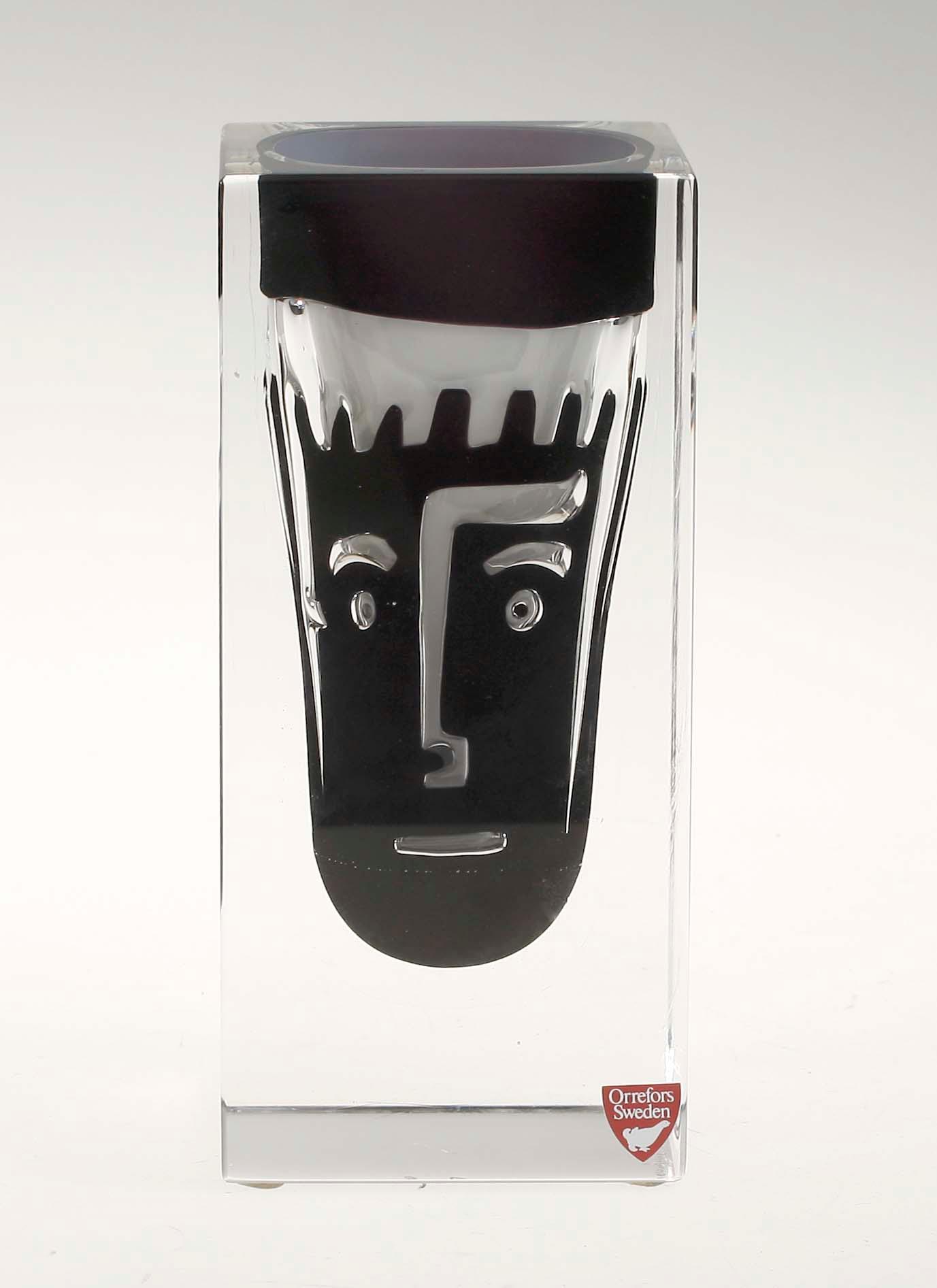 VAS, glas, Anne Nilsson, Orrefors Gallery, sign o dat -90.