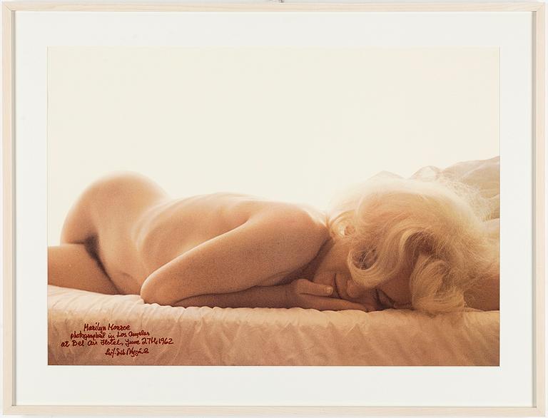 LEIF-ERIK NYGÅRDS, offset, sign. "Marilyn Monroe photographed in Los Angeles at Bel Air Hotel, june 27th 1962".