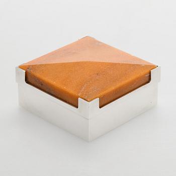 Bertel Gardberg, A lidded silver box with rosewood interior,  for Kultateollisuus, Turku 1968.