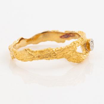 Björn Weckström, ring 18K gold with an eight-cut diamond, Finland 1979. By Lapponia.
