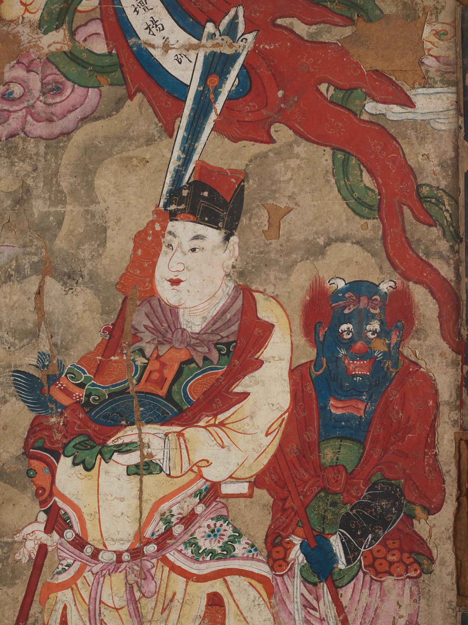 A painting/fragment, canvas laid on board, anonymous artist, 18/19th Century.