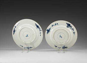 A set of eight odd blue and white dishes, Qing dynasty, Kangxi (1662-1722).