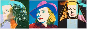 408A. Andy Warhol, "Three portraits of Ingrid Bergman by Andy Warhol".