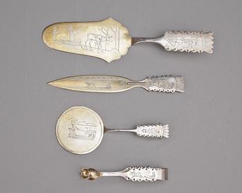 PARTI SILVER, 26 delar, bla Bolindersilver, Sverige, 1900-tal. Totalvikt 480 g.
