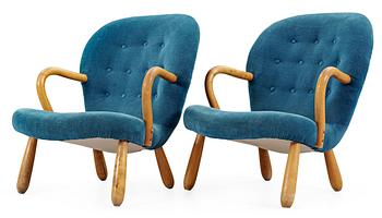 A pair of Martin Olsen easy chairs by Vik & Blindheim, Norway 1950's.