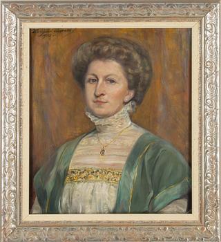 HILDEGARD THORELL, oil on canvas, signed and dated 1910.