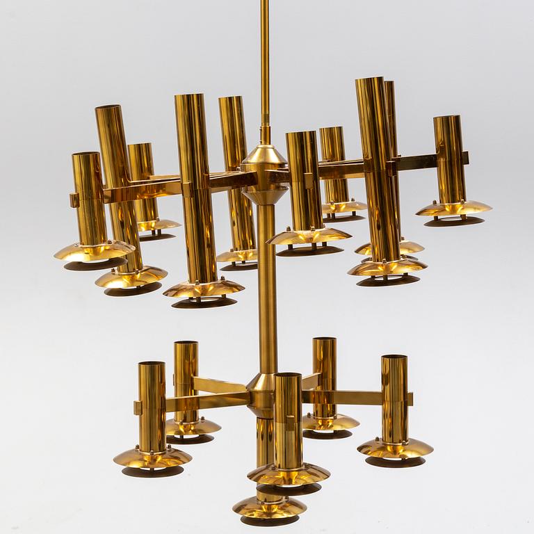 A brass ceiling light by Holger Johansson, Westal.
