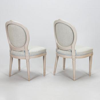 A pair of Gusatavian chairs, Sweden late 18th-century.