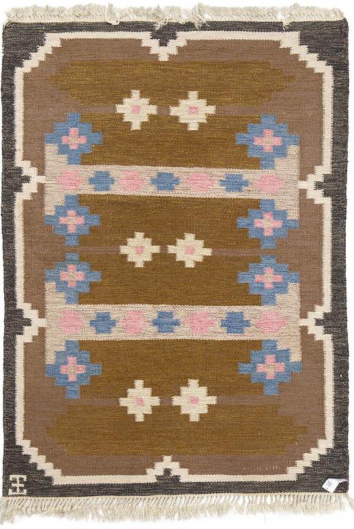 Matta, rölakan, signerad EE, ca 198 x 142 cm.