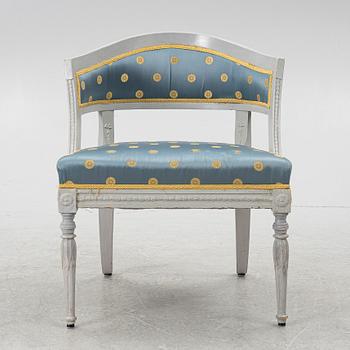 A late Gustavian style armchair, early 20th Century.