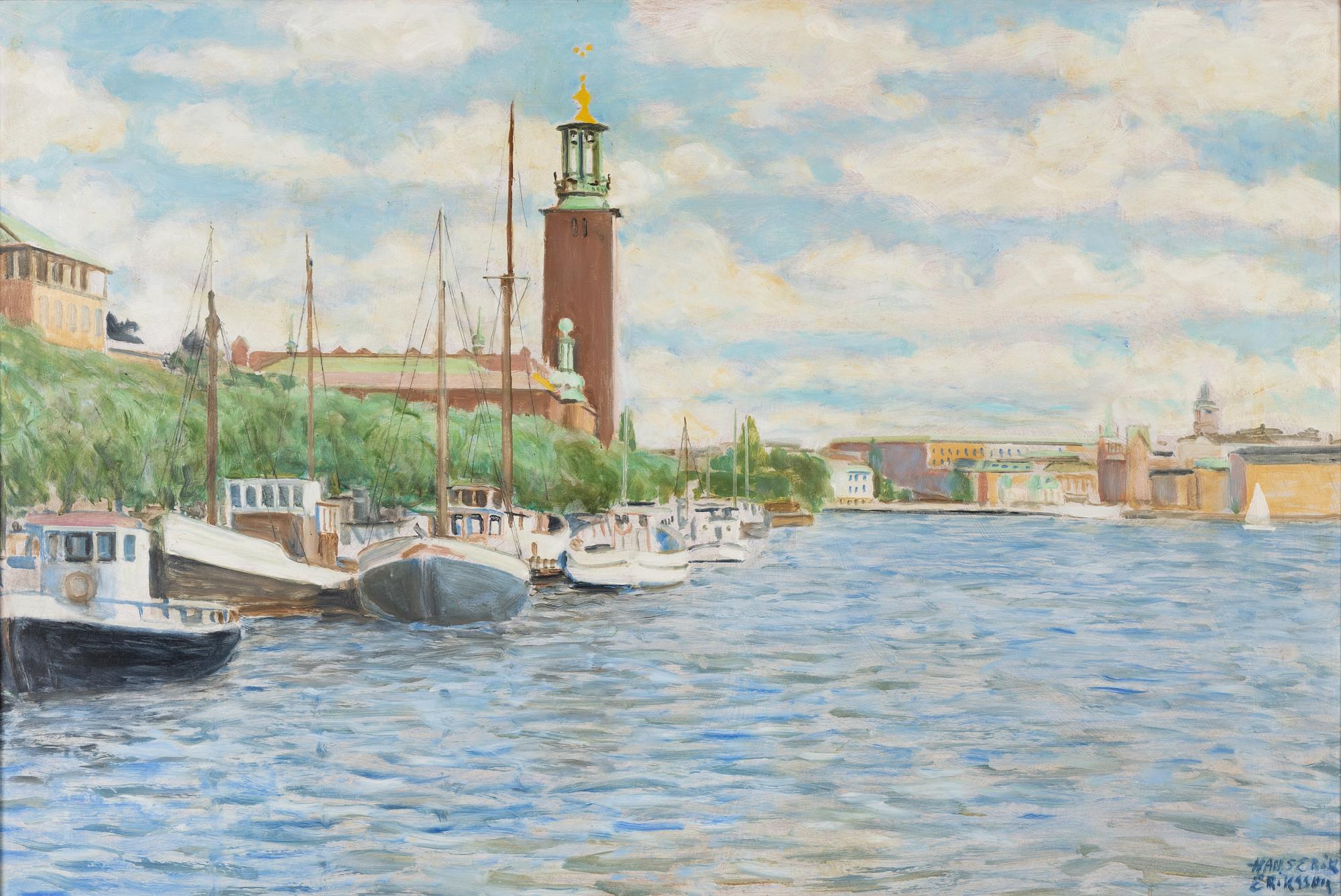 Hans-Erik Eriksson, oil on panel, signed.