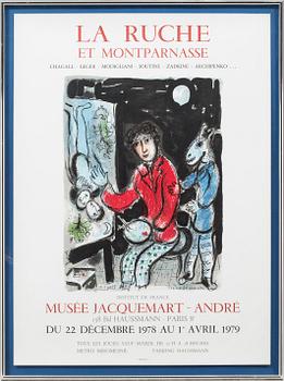 MARC CHAGALL, efter, färglitografisk affisch, Mourlot.