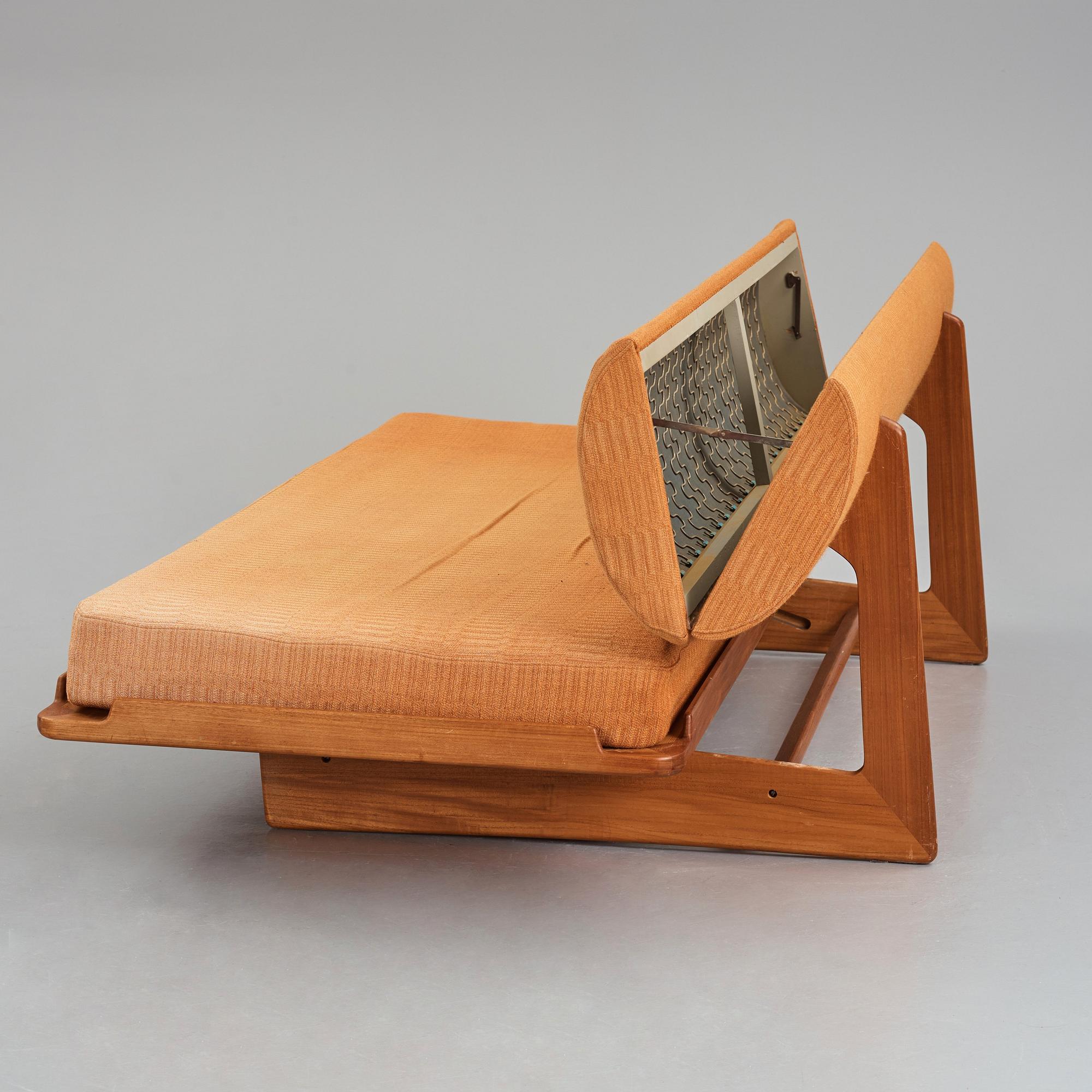 Grete Jalk, A teak sofa/daybed, Poul Jeppesen, Denmark, 1960's