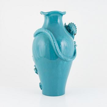 An Art Nouveau creamware floor vase, probably Swedish, early 20th century.