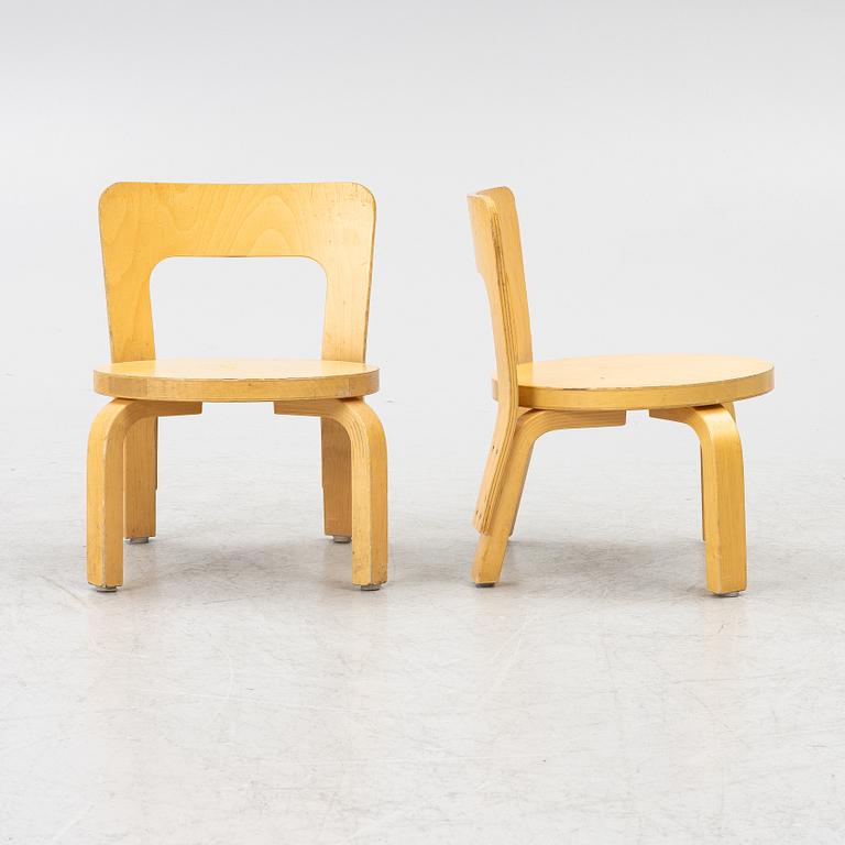 Alvar Aalto, barnstolar, 4 st, Artek, Finland.