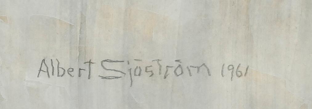 ALBERT SJÖSTRÖM, gouache, sign och dat 1961.