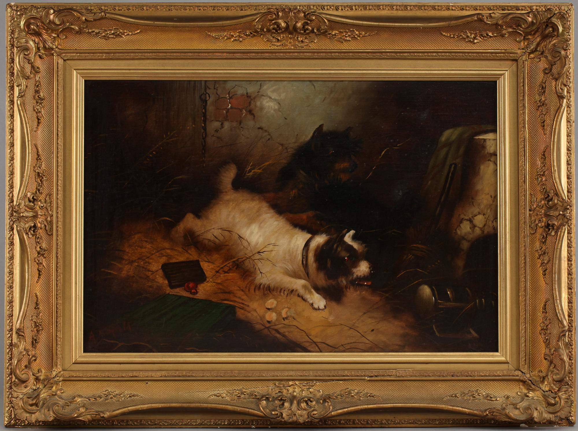 OKÄND KONSTNÄR, olja på duk, sign A. Armfield. England, 1800-tal.