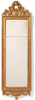 98. A giltwood Gustavian mirror, later part of the 18th century.
