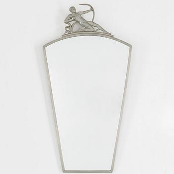 A PEWTER MIRROR, first half of the 20th century.