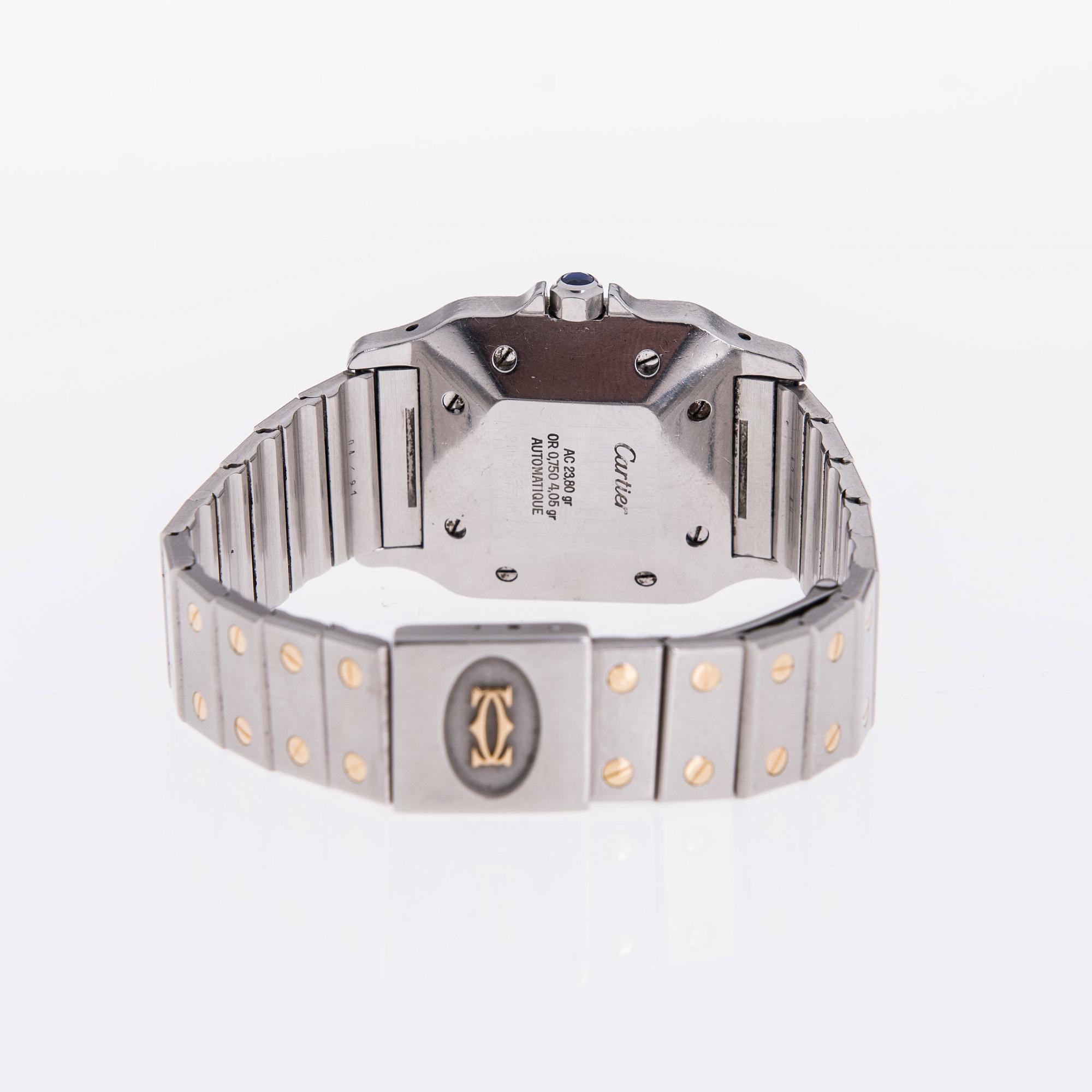 ARMBANDSUR, herr, Cartier Santos, stål och guld, automat.