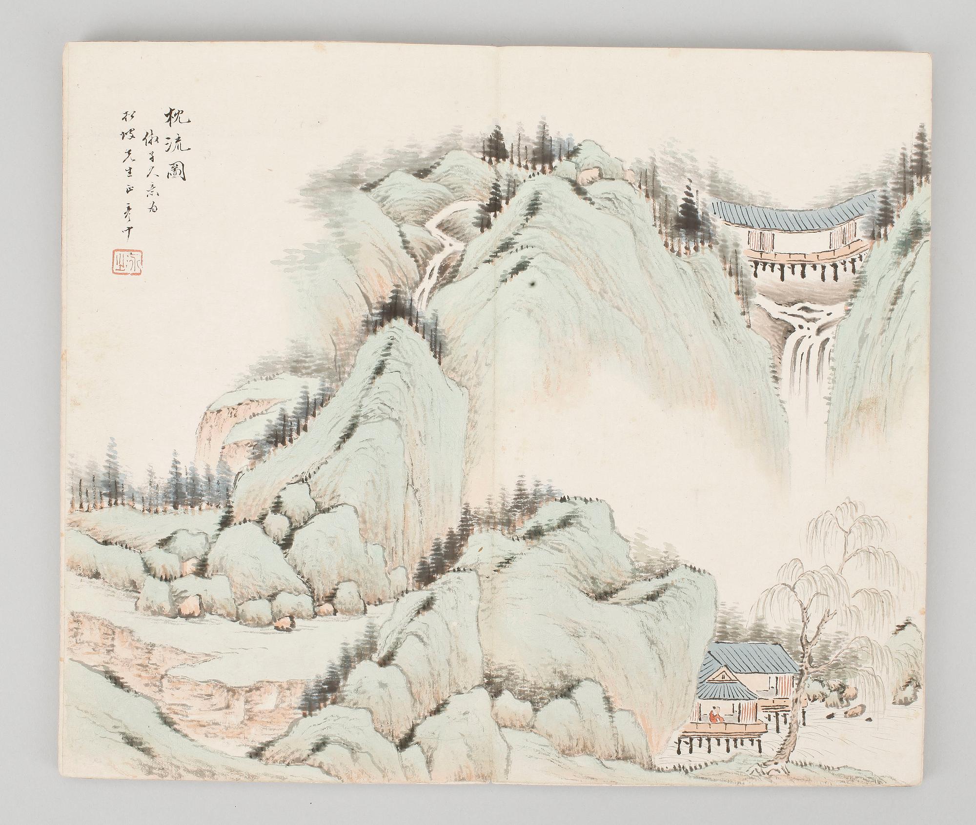 BOK MED AKVARELLER, Kina, omkring 1900.