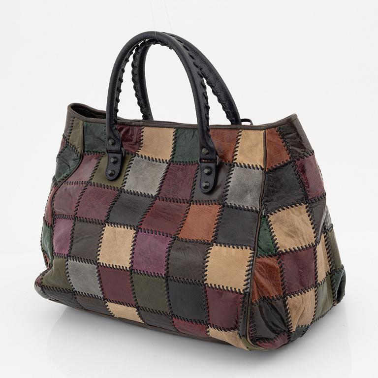 Balenciaga, a patchwork leather 'City' handbag.