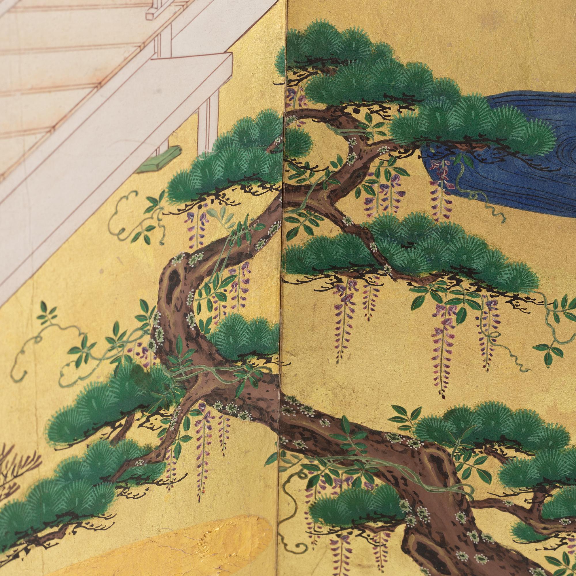 Skärm, åtta delar, Japan, Meiji (1868-1912).