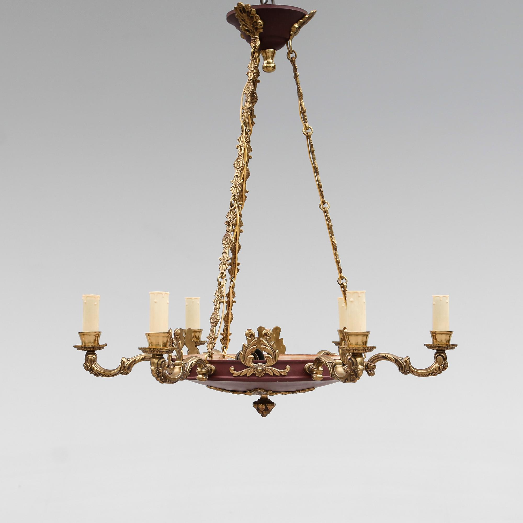 TAKAMPEL, empirestil, 1900-talets mitt. Höjd ca 62 cm.