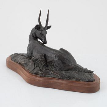 Kent Ullberg, skulptur, brons, Liggande hjort,