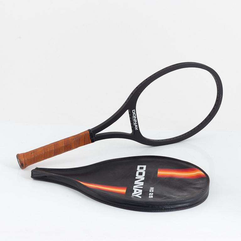 Tennis racket, Signed by Björn Borg. Donnay. Specially customized mid 25 wood racket.