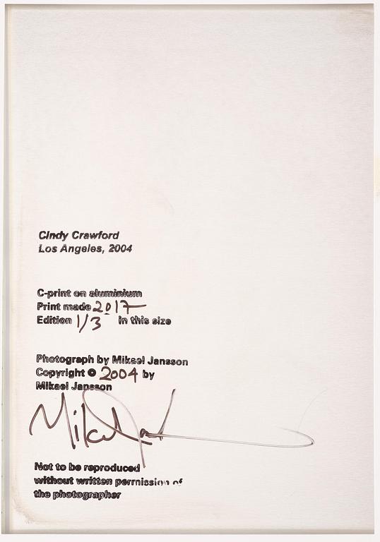 Mikael Jansson, "Cindy Crawford, Los Angeles", 2004.