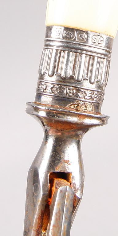 TRANSCHERBESTICK, ben och silver. Sheffield 1893-94.