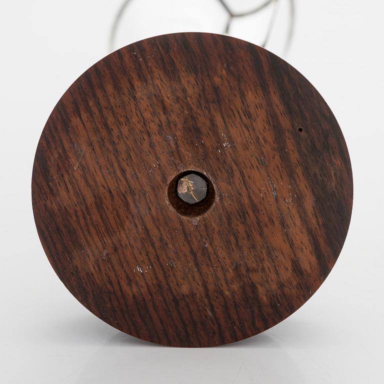 Tapio Wirkkala, a silver TW 228 'Flame' vase on a rosewood base, Kultakeskus, Hämeenlinna 1965.